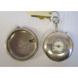 A 19thC silver pair cased half hunter pocket watch, the fusee movement inscribed John Deakin,