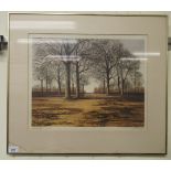 Kathleen Caddick - 'Woodland Path'  Limited Edition coloured print 164/200  bears a pencil title &