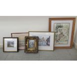 Pictures: to include a study of Chiswick House in 1763  print  5" x 5"  framed