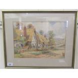 Ernest T Potter - a cottage in a landscape  watercolour  bears a signature & dated 1911  13.5" x 9"