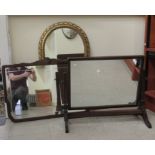 Mirrors: to include an Edwardian example with line-cut decoration, in a mahogany frame  22" x 30"