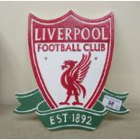 A painted cast iron sign 'Liverpool Football Club'  10" x 9"