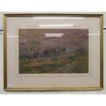 WW Fenn - a landscape with cottage and hills beyond  watercolour  bears a signature  19.5" x 12"