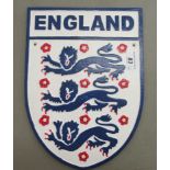 A painted cast iron sign 'England Football, Three lions'  12" x 9"