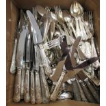 EPNS Sheffield plate Kings pattern canteen of cutlery and flatware with stainless steel blades