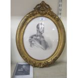 A study of Prince Fredrick William of Prussia  print  14" x "  framed