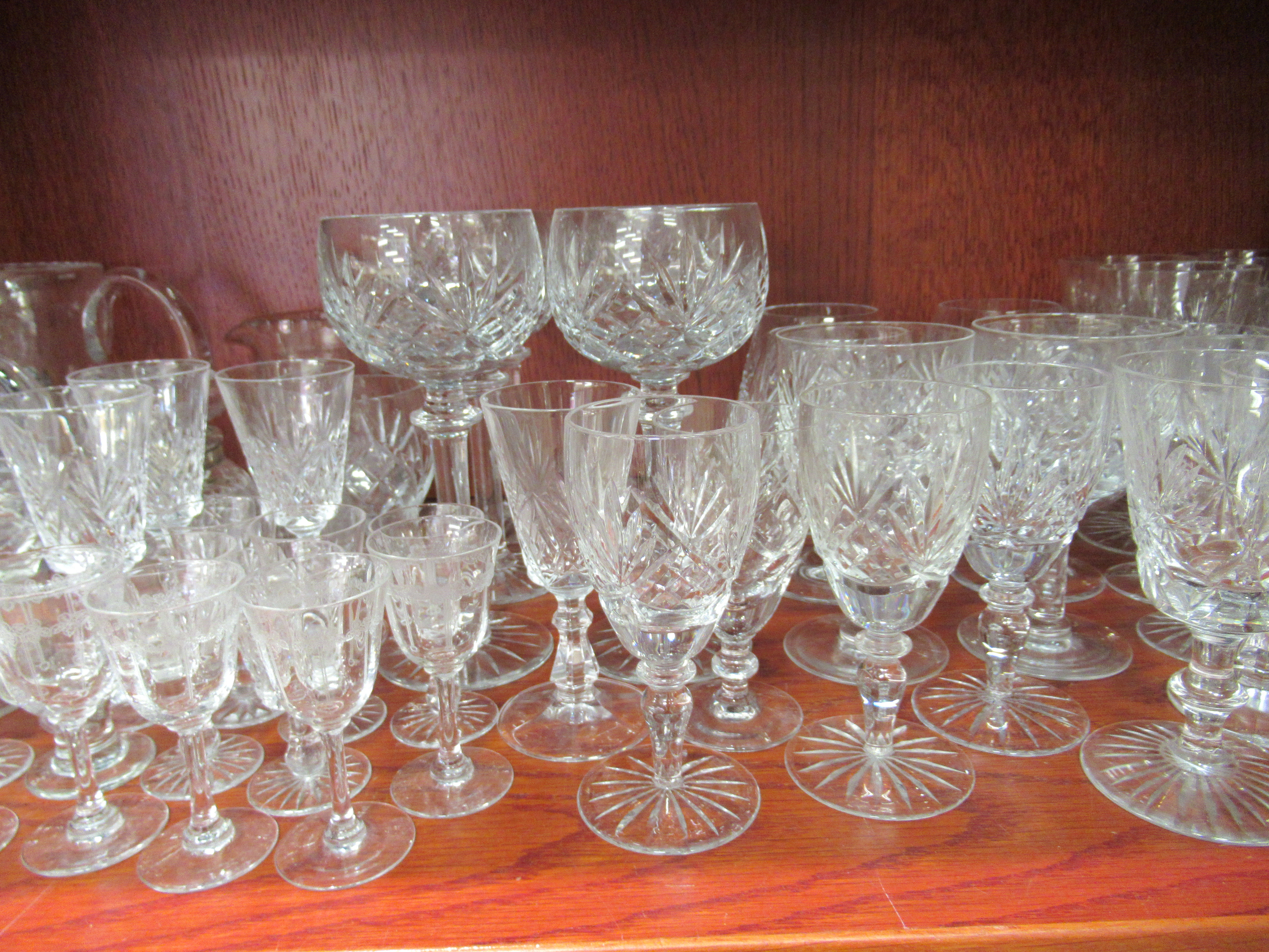 Domestic glassware: to include a set of six lead crystal hock glasses - Image 3 of 6