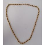 An Italian 9ct gold ropetwist design necklace