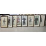 A series of eight late 19thC Vanity Fair Spy prints  published by Vincent Brookes  13" x 7.5"