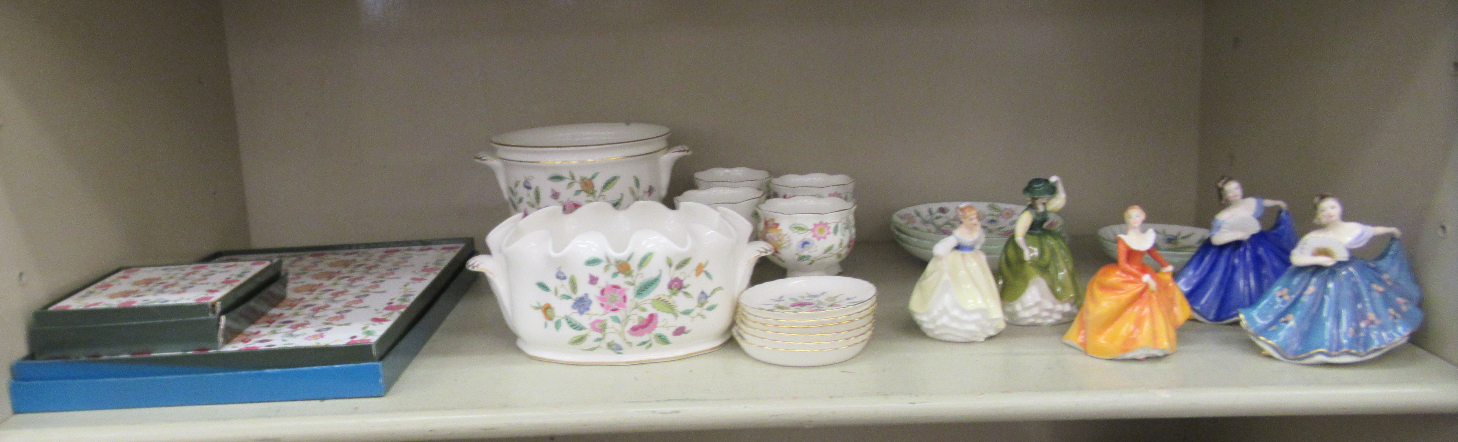 20thC ceramics: to include Minton Hadden Hall pattern tableware; and five Royal Doulton figures  4.