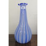 Annette Mech - a two tone Art glass vase with a narrow neck and baluster body  bears a signature &