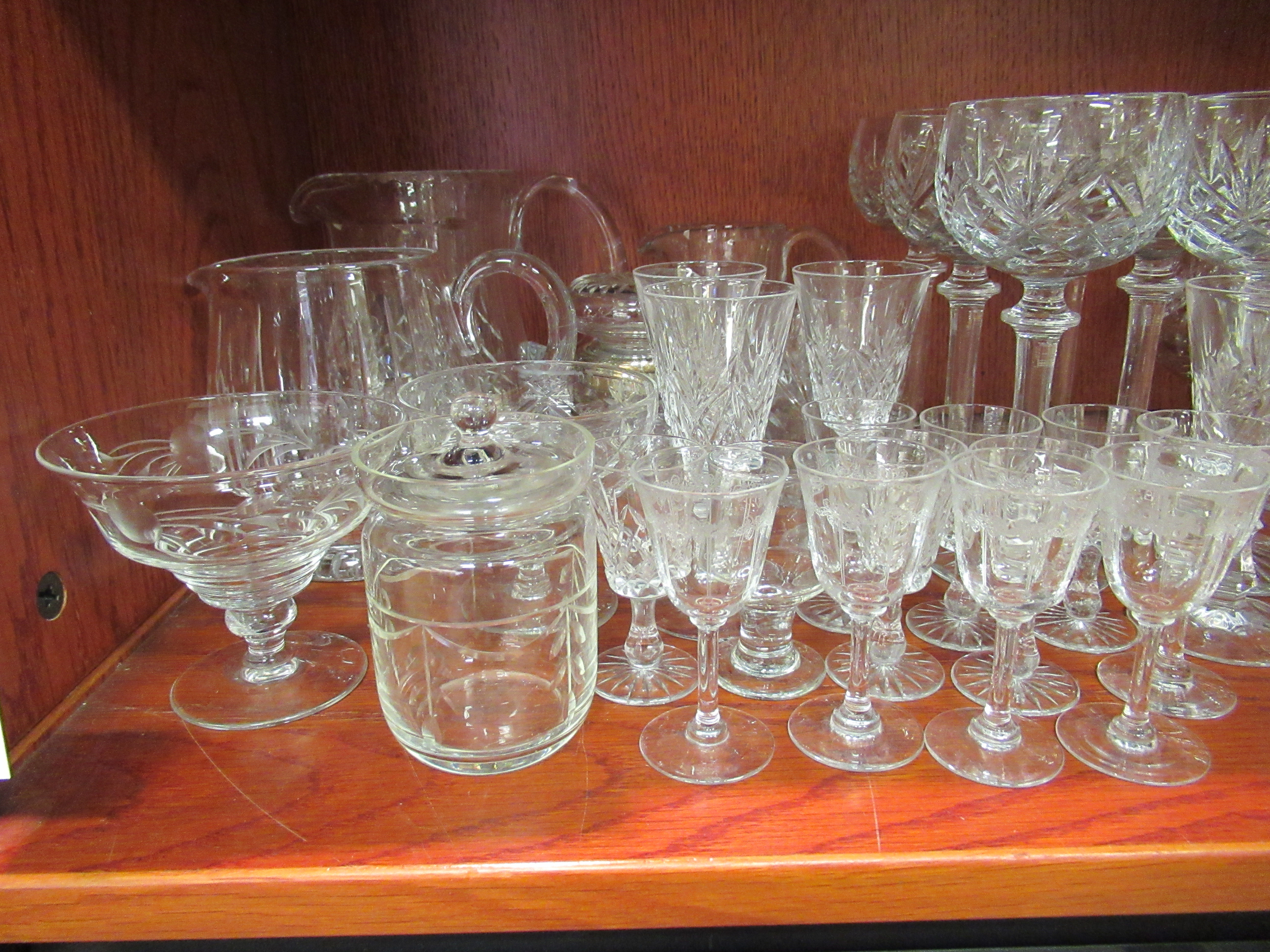 Domestic glassware: to include a set of six lead crystal hock glasses - Image 2 of 6