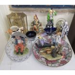 A mixed lot: to include modern ceramics and Capo-di-monte style composition figures  largest 7"h