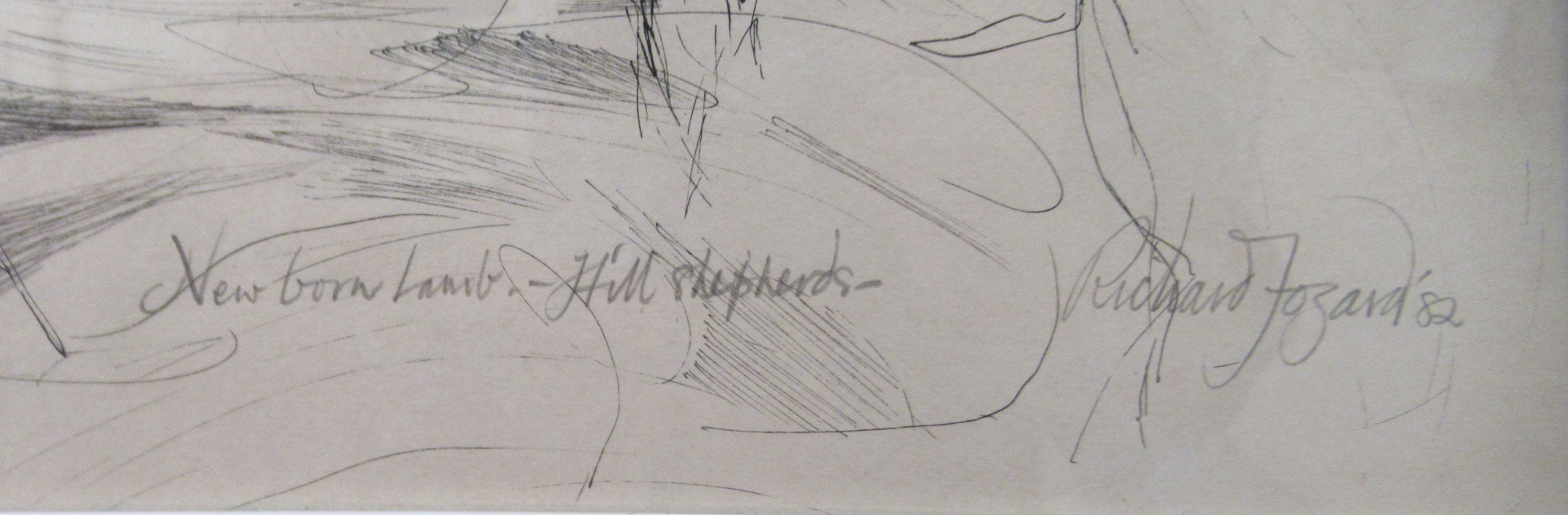 Richard Mozart - 'New born lamb - Hill Shepherds'  pen & ink  bears a pencil inscription, - Image 2 of 2