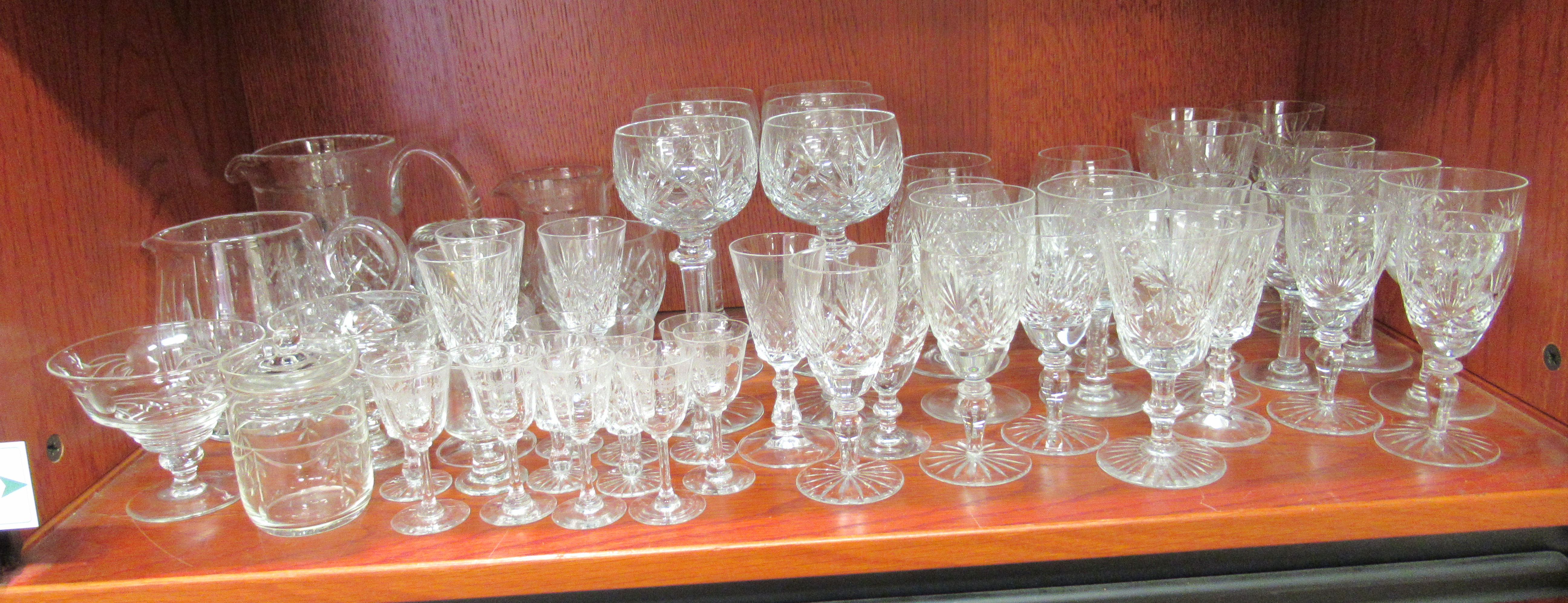 Domestic glassware: to include a set of six lead crystal hock glasses