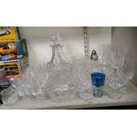 Glassware: to include pedestal wines, sherries, decanters and tumblers
