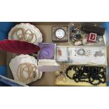 Edwardian and later items of personal ornament: to include pearl necklaces; two 9ct gold rings;