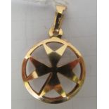 An 18ct gold Maltese cross pendant