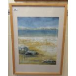 Liz Grammenos - 'On the Beach'  acrylic  bears a signature  20" x 15.5"  framed