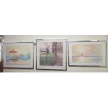 Derek Gerald Mynott - three framed Limited Edition prints, featuring French scenes  bearing pencil