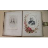 A late Victorian leather bound carte de viste musical album