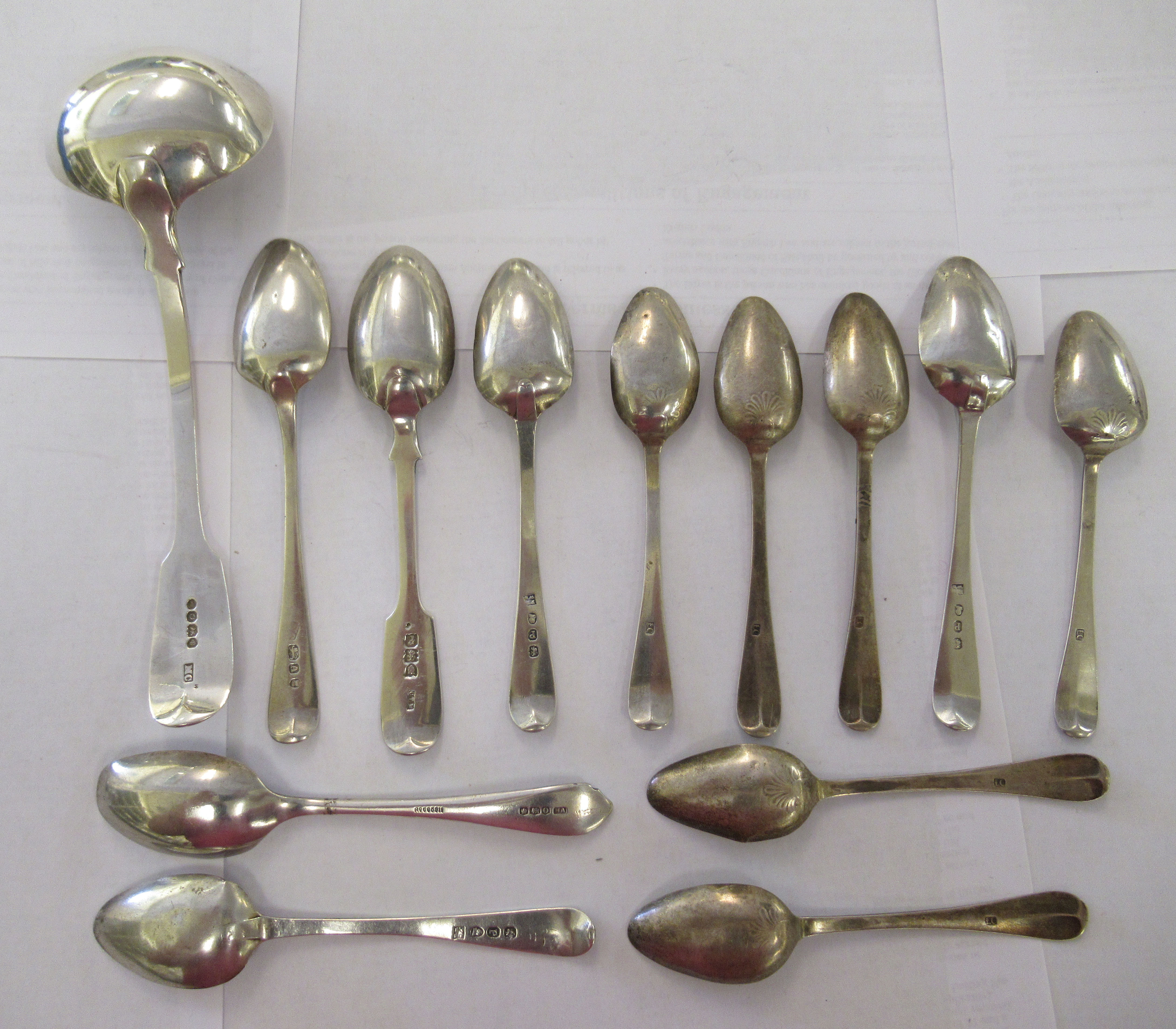 19th & 20thC silver flatware, mainly teaspoons  mixed marks - Image 2 of 4