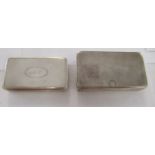 An early/mid 19thC Continental silver coloured metal snuff box of rectangular form with a hinged
