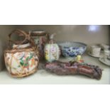 Oriental collectables: to include a Canton porcelain teapot; and an 18thC porcelain bowl,