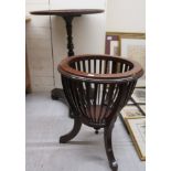 A William IV mahogany pedestal table, on a tapered, reeded column and an incurved triform