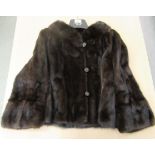 A 1930/40s two-tone black/brown mink box jacket with a silk lining