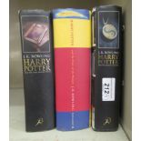 Books: three First Editions of 'Harry Potter' by JK Rowling, viz. 'The Order of The Phoenix', 'The