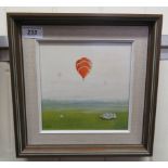 Janet Ledger - 'Balloons'  oil on board  bears a signature  7"sq  framed