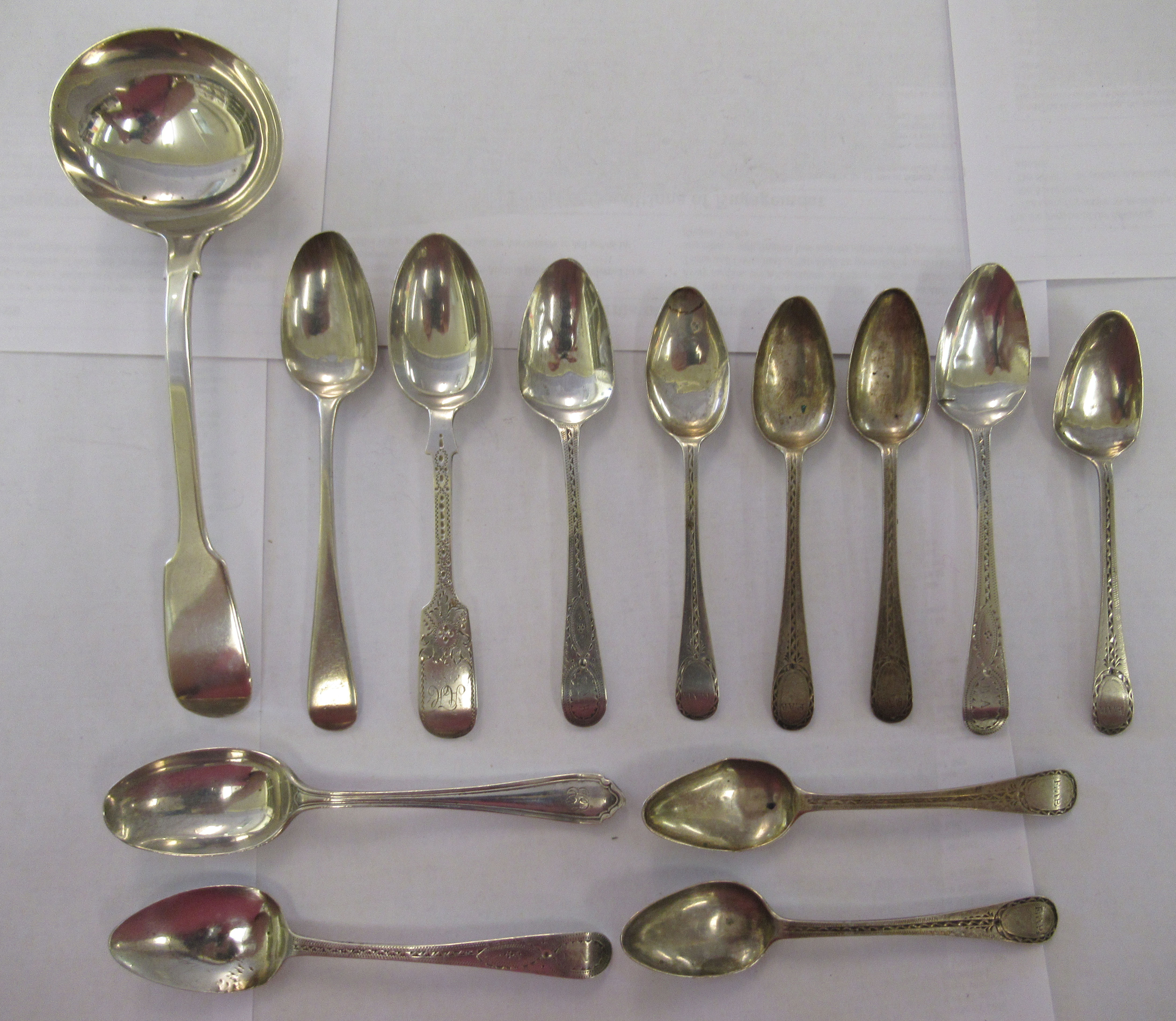 19th & 20thC silver flatware, mainly teaspoons  mixed marks