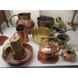 19thC and 20thC metalware, mainly copper kitchenware