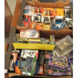 Uncollated diecast model vehicles: to include Land Rovers and emergency services  some boxed; and