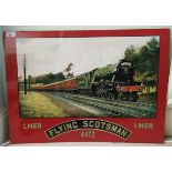 A modern printed metal sign 'LNER Flying Scotsman 4472'  19.5" x 27.5"