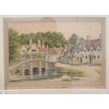 G Terrence Bull - 'Castle Combe, North Wiltshire'  watercolour  bears a signature & dated 1936