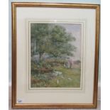 Harry Sylvester Stannard - 'The Stream'  watercolour  bears a faded signature & a gallery label