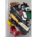 Uncollated diecast model vehicles: to include flatback lorries and emergency services with