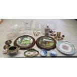 A mixed lot: to include an Orrefors of Sweden glass vase  5"h; and Limoges porcelain miniature dolls