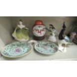 Decorative ceramics: to include a Royal Doulton china figure 'Lynne'  HN2329  8"h; and a pair of