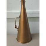 A modern brass megaphone  14"L