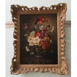 20thC European School  (possibly Dutch) - a still life study, mixed flora on a table  oil on