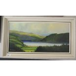 Val McGann - an Irish landscape  oil on canvas  bears a signature  11" x 23"  framed