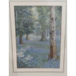 W Gunn Gwehnet - a springtime woodland scene  watercolour  bears a signature  10" x 13.5"  framed