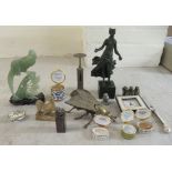 A mixed lot: to include Edwardian RW Winfield of Birmingham, brass pillar design postal scales; a