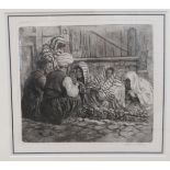 'Scutari 1916'  monochrome etching  bears an indistinct pencil signature  10" x 9"  framed