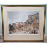 W Russell Flint - washerwomen at a pump  Limited Edition 810/850 coloured print  20" x 27"  framed