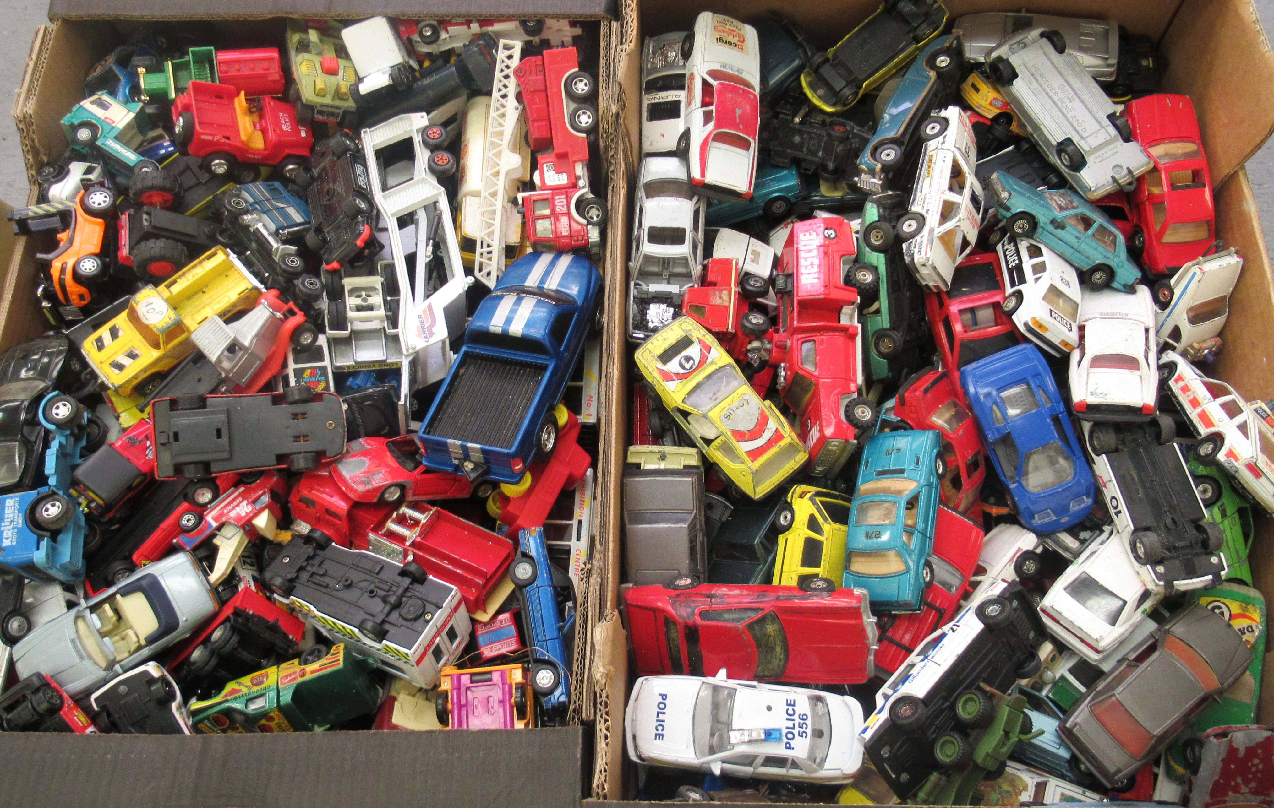 Uncollated diecast model vehicles, trucks, sports cars and emergency services: to include Matchbox