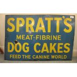 An enamelled steel advertising sign 'Spratt's Dog Cakes'  20" x 30"